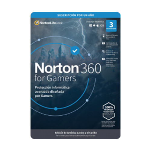 LICENCIA ANTIVIRUS NORTON 360 FOR GAMERS PERSONAL 3 DISPOSITIVOS 21436975