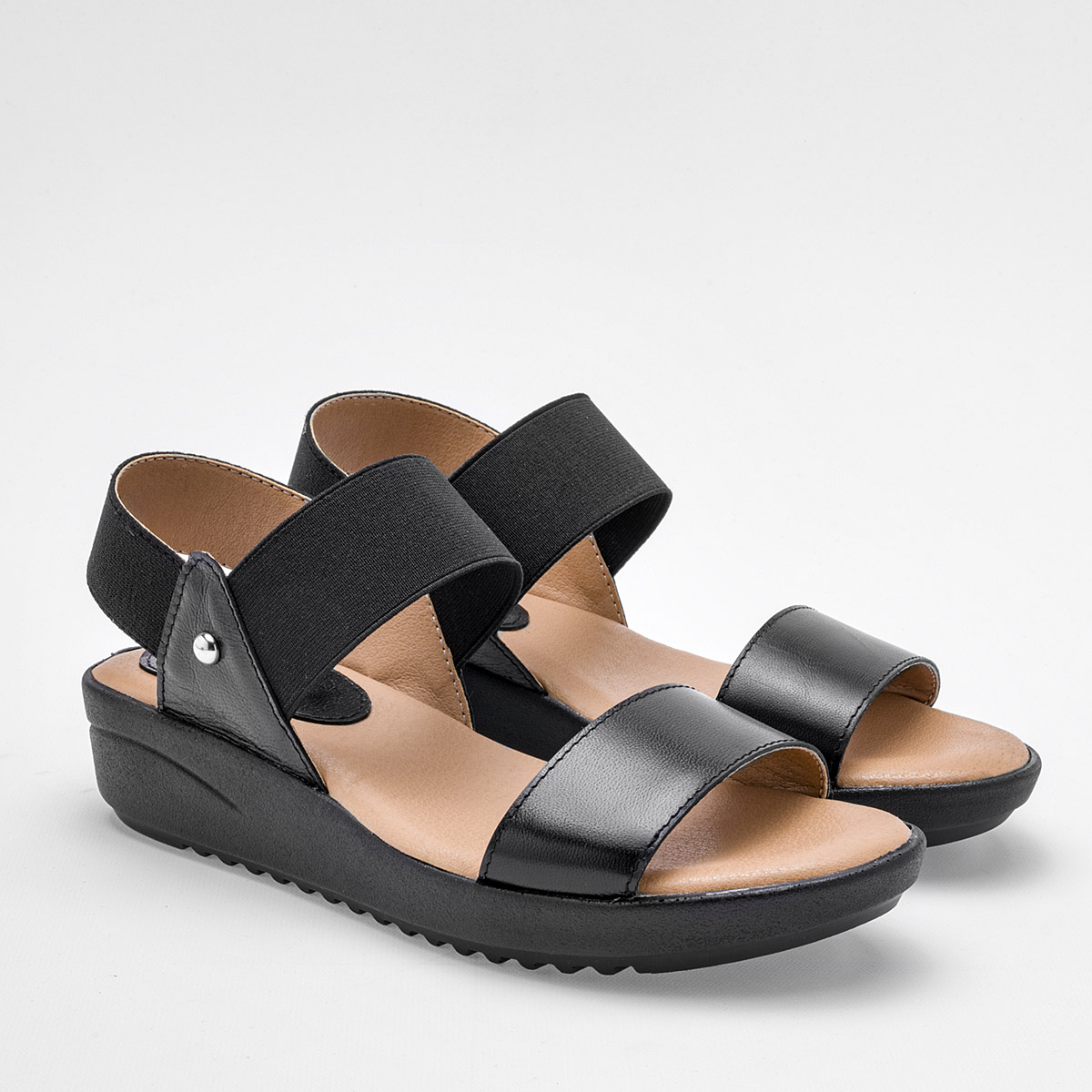 SANDALIA PLATAFORMA 4 CM MUJER KAMIR 401 NEGRO CABRA 