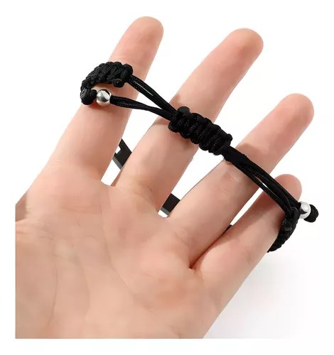 2 Pulseras Trenzadas Acero Inoxidable Ajustables Parejas Color Plateado Largo 17 cm