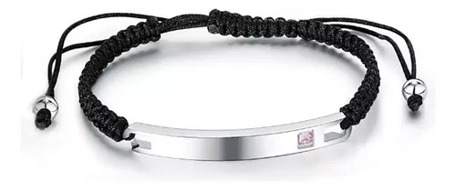 2 Pulseras Trenzadas Acero Inoxidable Ajustables Parejas Color Plateado Largo 17 cm
