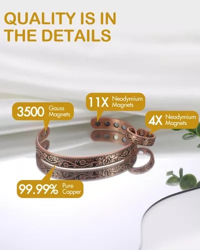 Pulsera Magnética Pulsera Magnética De Cobre Flor Vintage