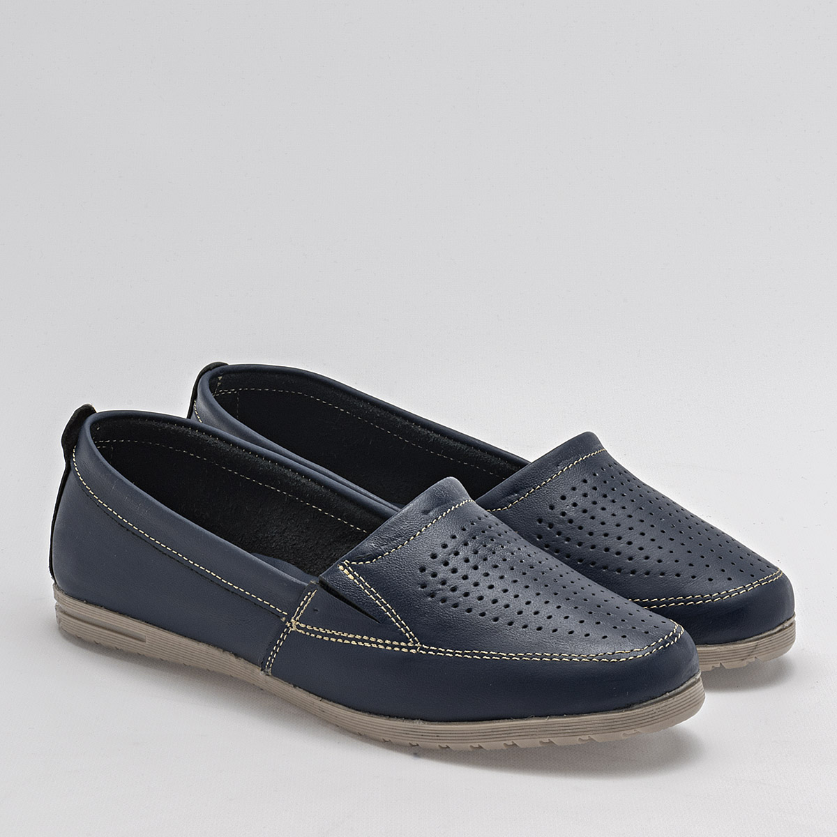 GISELLE 7182 MUJER ZAPATO CONFORT EN PIEL COLOR MARINO