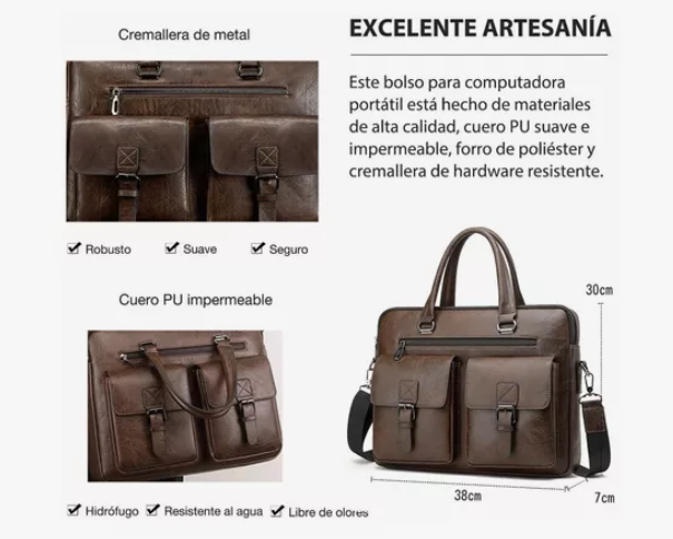 Portafolio Caballero Para Bandoleras Y Maletín De Cuero