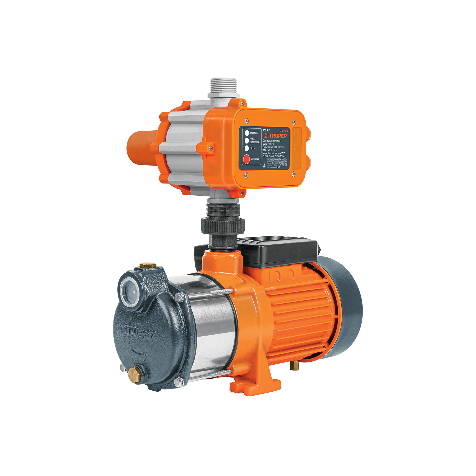 Bomba presurizadora multietapas 3/4 HP con control, Truper