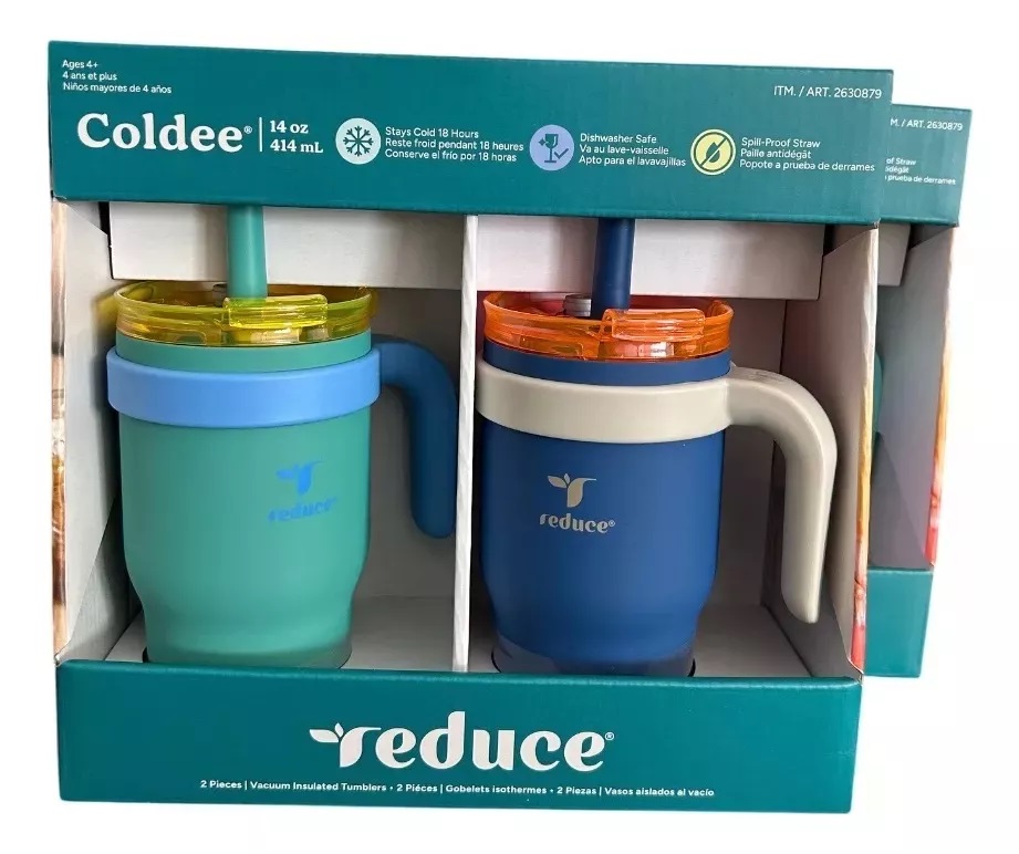 Set Termo Vasos Reduce Para Niños 2 Piezas 414 ml Reduce Azul /Verde