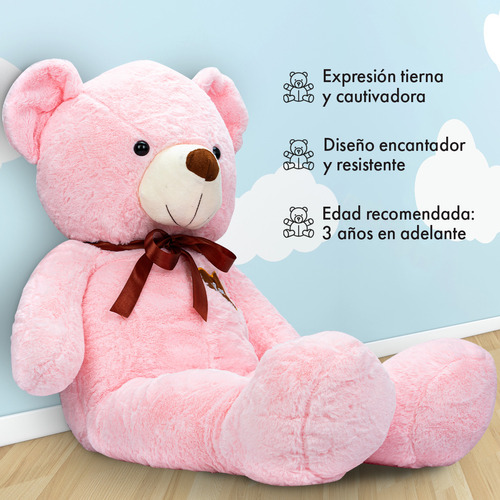 Oso De Peluche Teddy Grande Abrazable Corazón 1 Metro