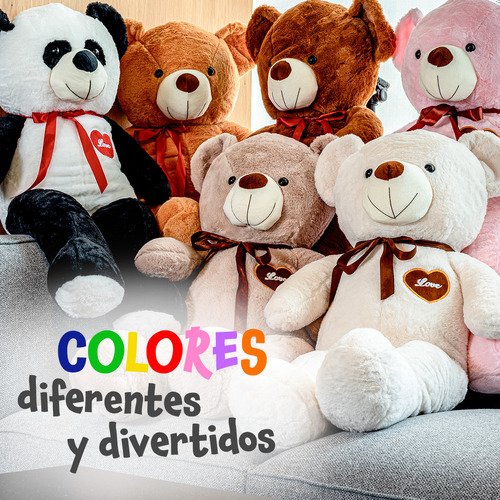 Oso De Peluche Teddy Grande Abrazable Corazón 1 Metro