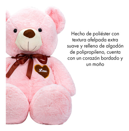 Oso De Peluche Teddy Grande Abrazable Corazón 1 Metro