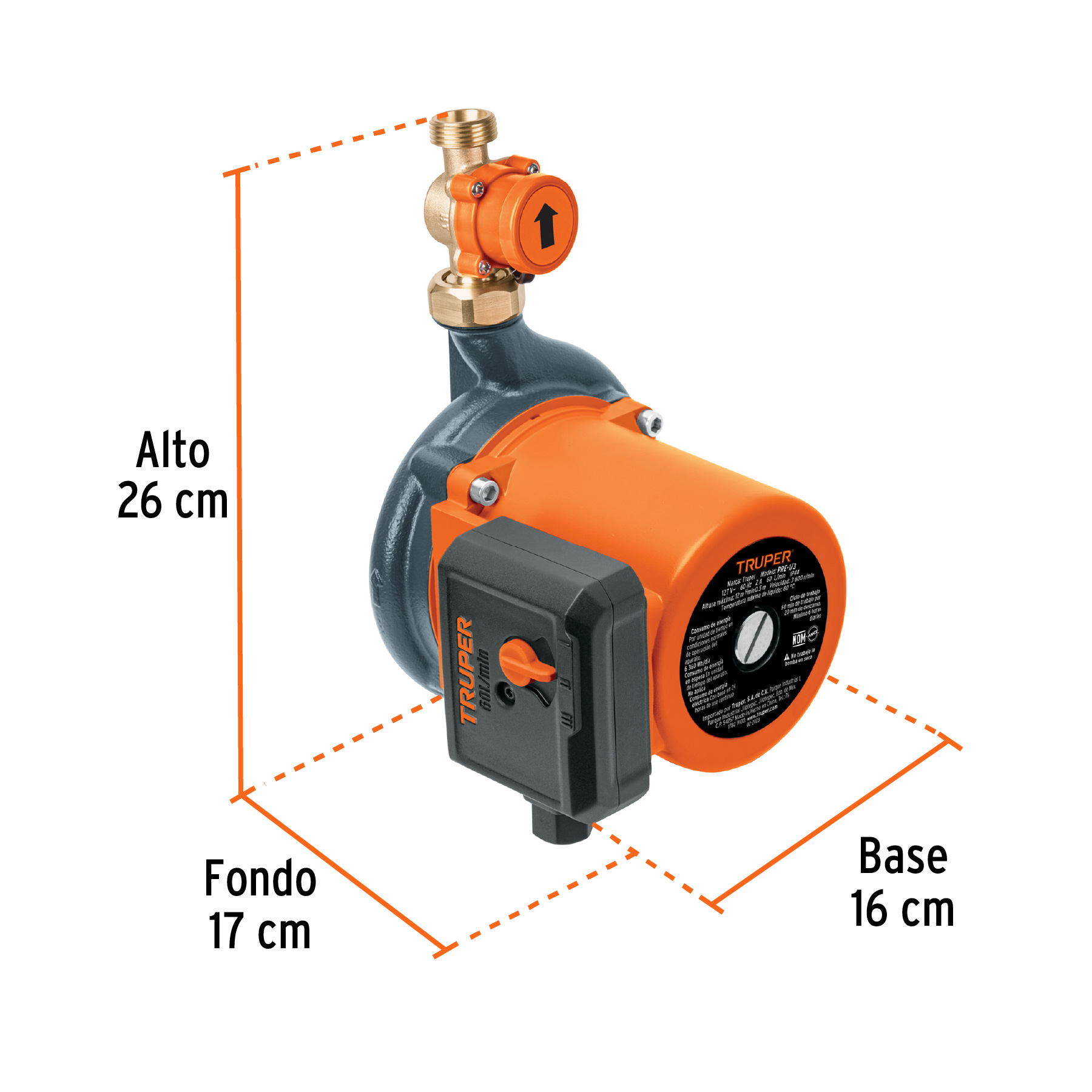 Bomba presurizadora 1/3 HP, con sensor regulable, TRUPER