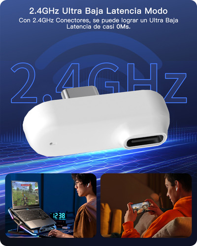 Audifonos Bt 5.4 Anc Auriculares 2.4g Gamer 1ms Baja Retraso