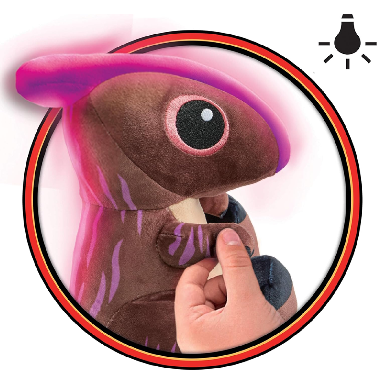 Peluche de dinosaurio Parasaurolophus de Jurassic World: Chaos Theory con función luminosa