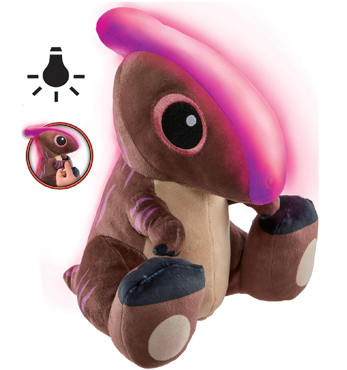 Peluche de dinosaurio Parasaurolophus de Jurassic World: Chaos Theory con función luminosa