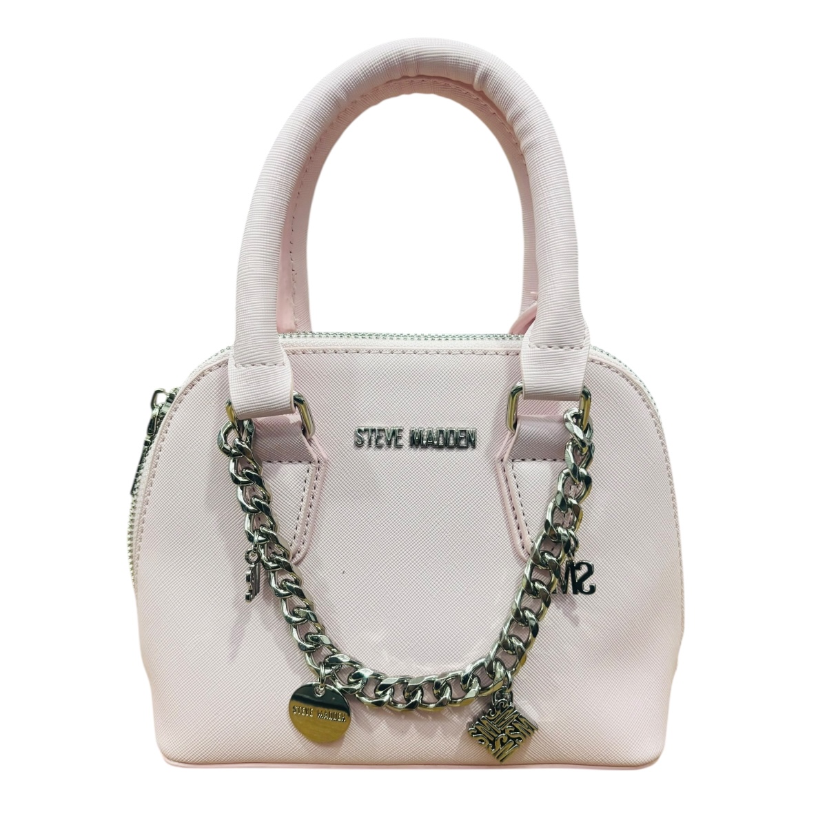 Bolsa Mini Crossbody Steve Madden color Rosa de nylon con asa fija ajustable