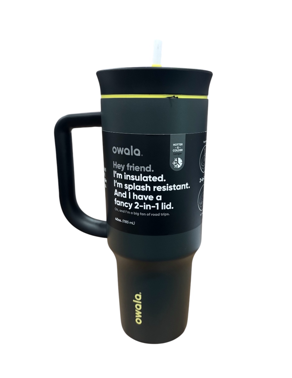 Termo de acero inoxidable Owala color negro de 40 oz 1.2 L