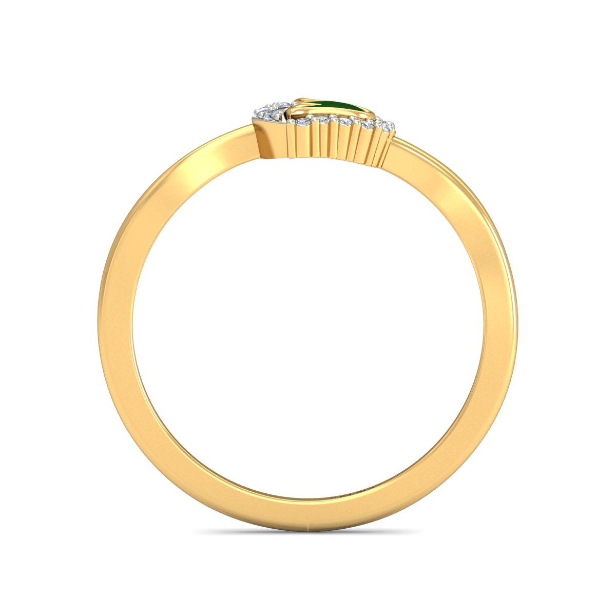 Anillo Tulipán Verde Joyería M De León Oro 10k