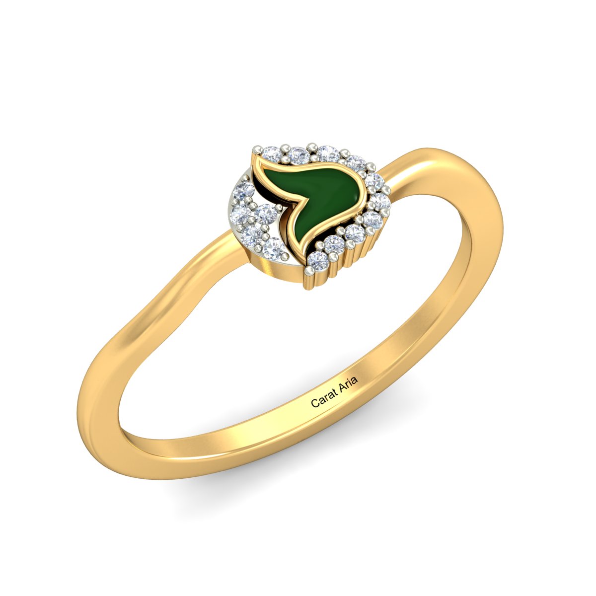 Anillo Tulipán Verde Joyería M De León Oro 10k