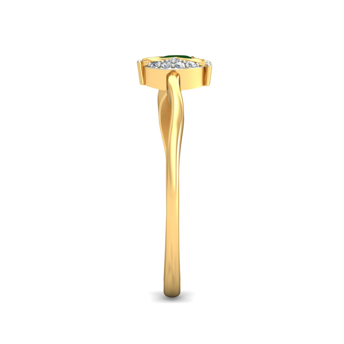Anillo Tulipán Verde Joyería M De León Oro 10k