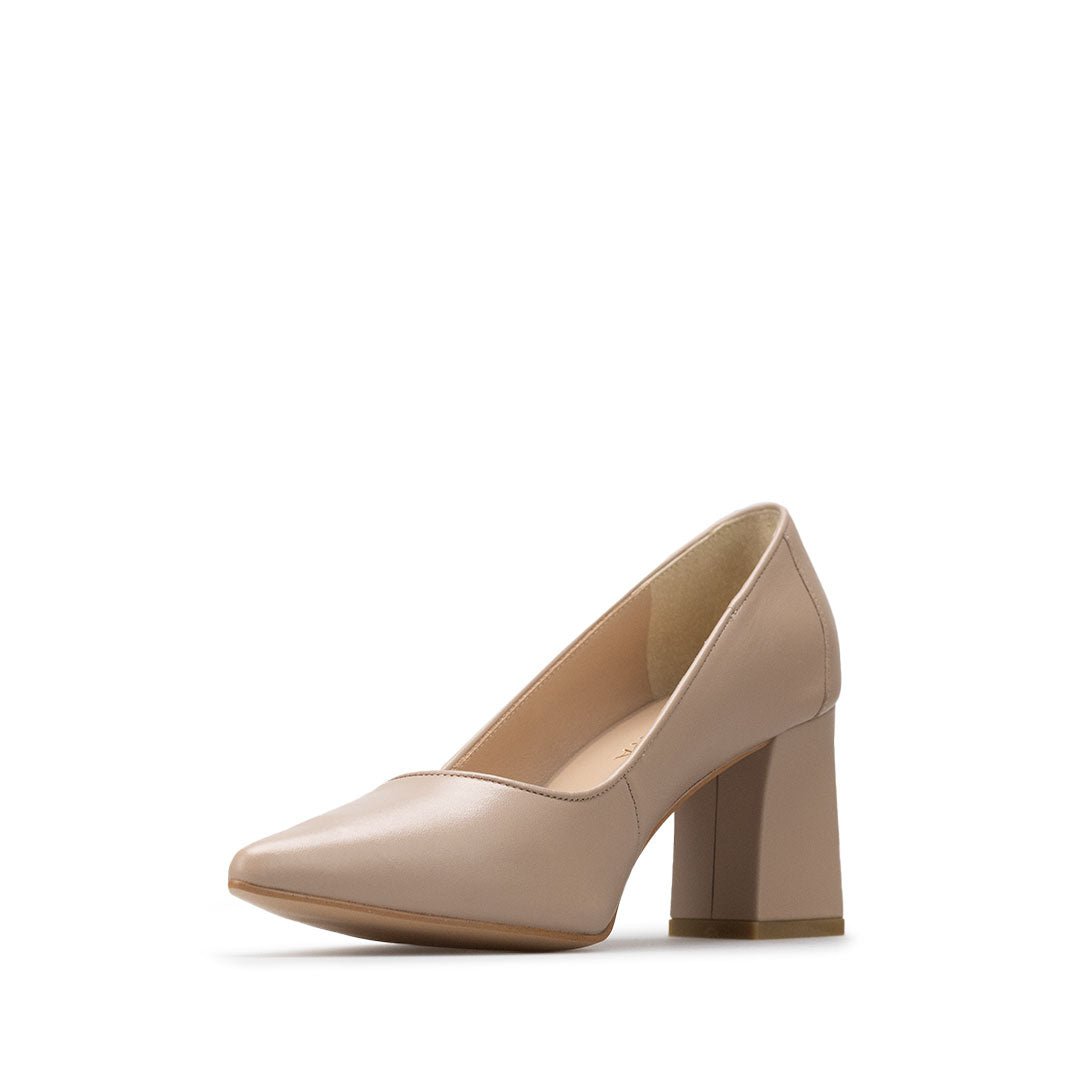 Zapatillas De Tacón Davenia De Piel Sandalia Para Dama Mod. Tania Beige