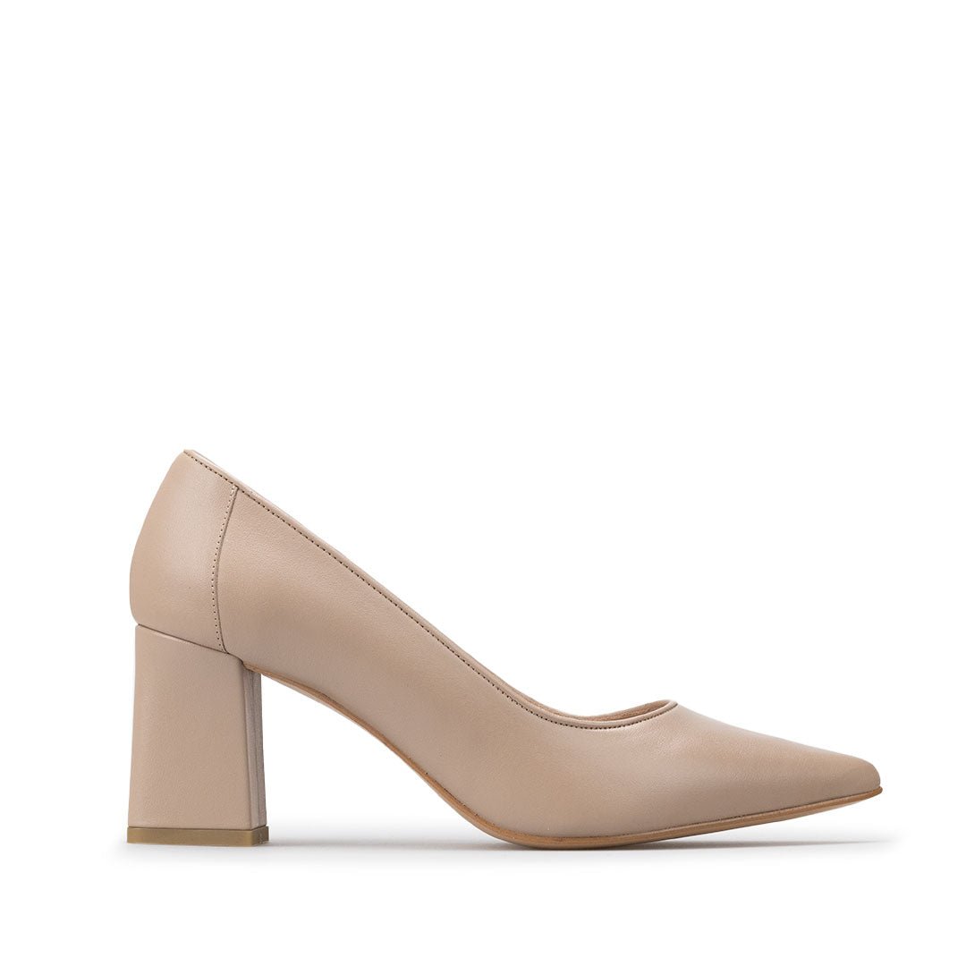 Zapatillas De Tacón Davenia De Piel Sandalia Para Dama Mod. Tania Beige