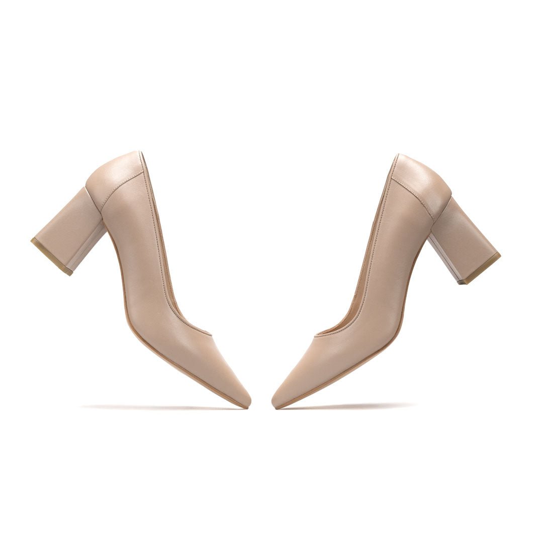 Zapatillas De Tacón Davenia De Piel Sandalia Para Dama Mod. Tania Beige