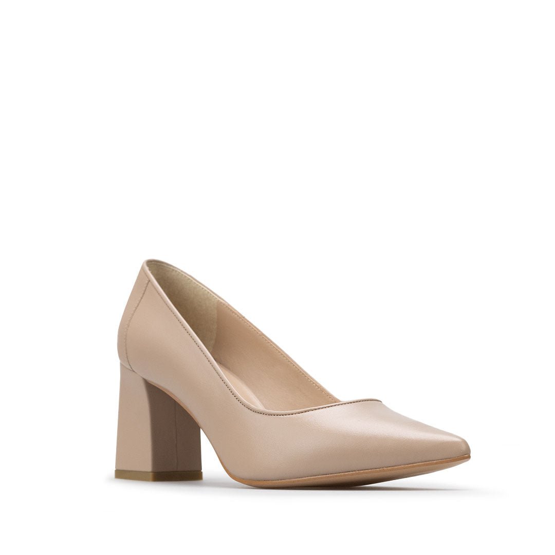 Zapatillas De Tacón Davenia De Piel Sandalia Para Dama Mod. Tania Beige