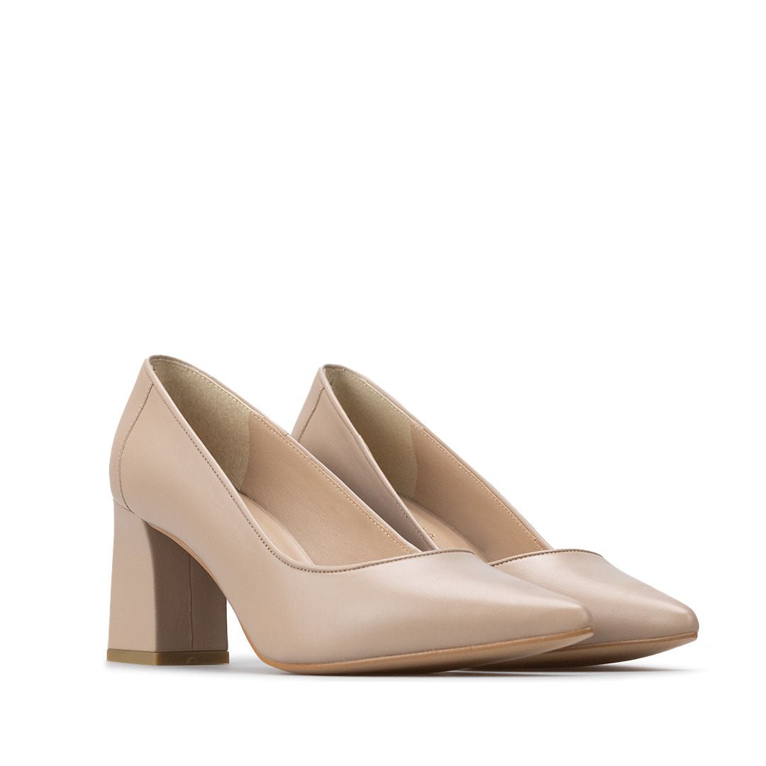 Zapatillas De Tacón Davenia De Piel Sandalia Para Dama Mod. Tania Beige