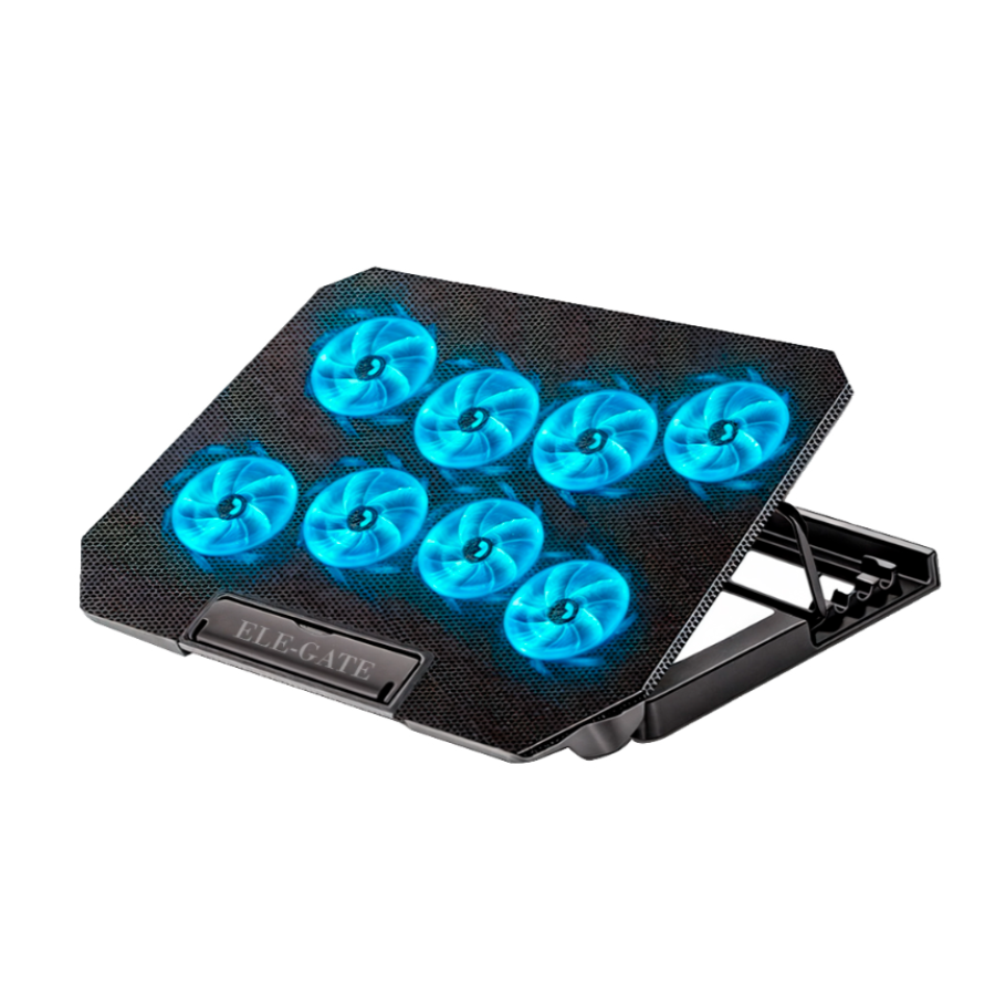 Base Enfriadora para Laptop de 12″ a 15.6″ Con 8 Ventiladores y Dos Salidas Usb