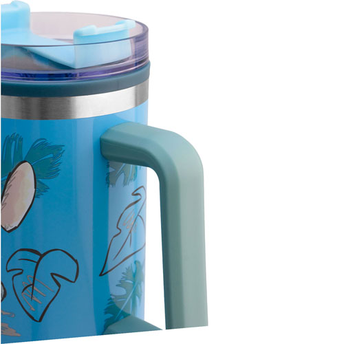 Stitch Termo Alto Jumbo Con Asa Y Popote Stitch & Trapos Lilo & Stitch