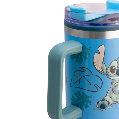 Stitch Termo Alto Jumbo Con Asa Y Popote Stitch & Trapos Lilo & Stitch