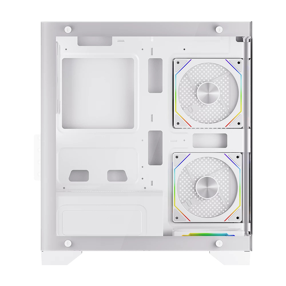 Gabinete Balam Rush Tank Perform 3600, Mini-Tower, Micro-ATX/Mini-ITX, USB 2.0/3.0, sin Fuente, 4 Ventiladores Instalados, Blanco. 