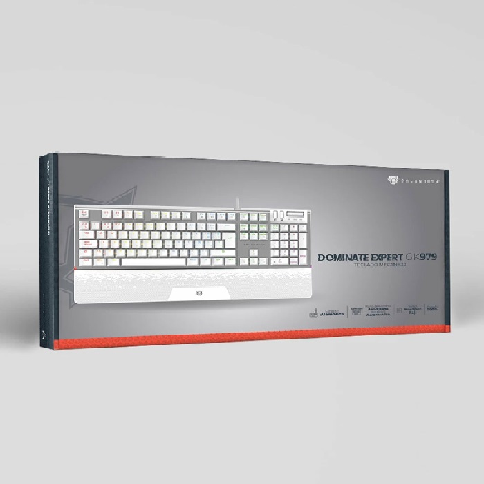 Teclado Gamer Balam Rush Dominate Expert GK979 RGB, Switch MX Red, Alámbrico, Blanco (Español).