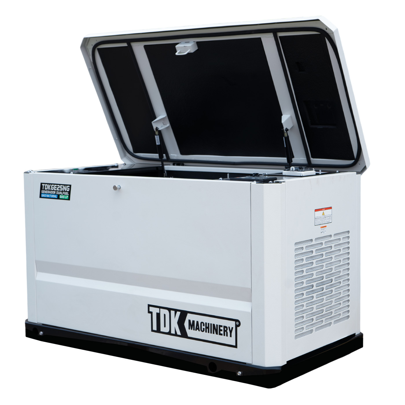 Generador De Cabina Estacionario Profesional 2 En 1 Gas LP/Gas Natural Tdk Machinery 22Kw 127v/220v ATS INCLUIDO– TDKGE25NG