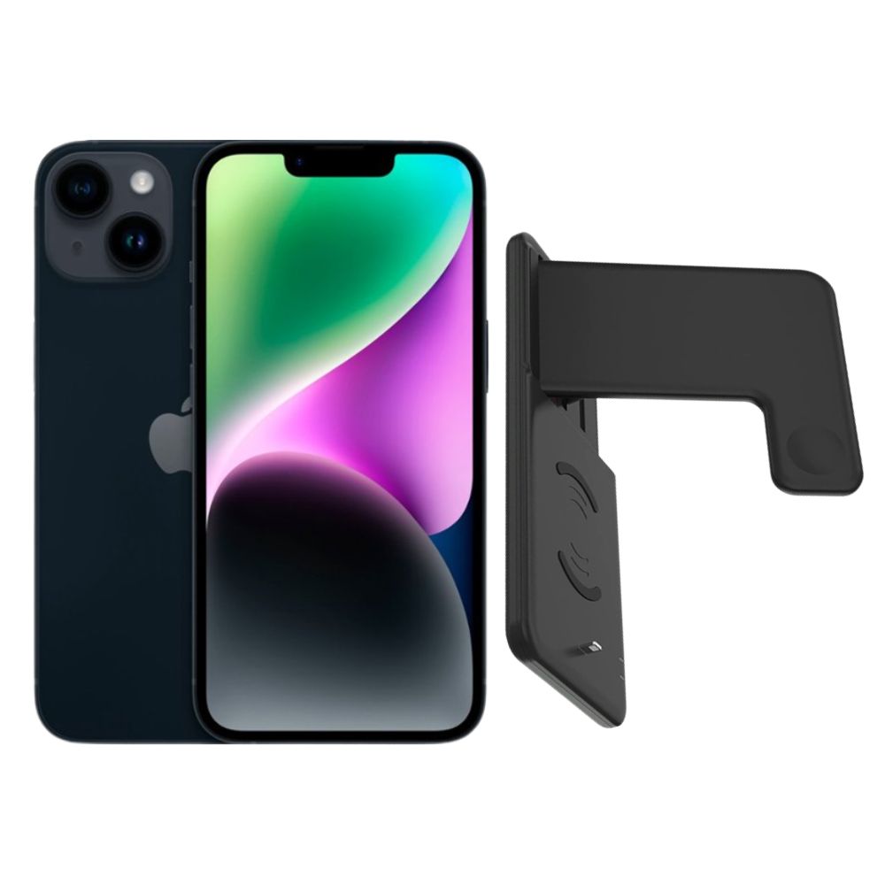 iPhone 14 Plus 128GB Negro CHIP Reacondicionado Grado A + Soporte Cargador