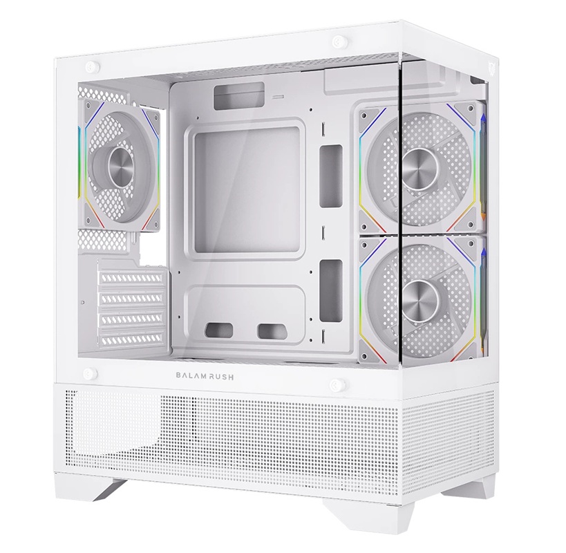 Gabinete Balam Rush Tank Perform 3200, Mini-Tower, Micro-ATX/Mini-ITX, USB 2.0/3.0, sin Fuente, 3 Ventiladores Instalados, Blanco
