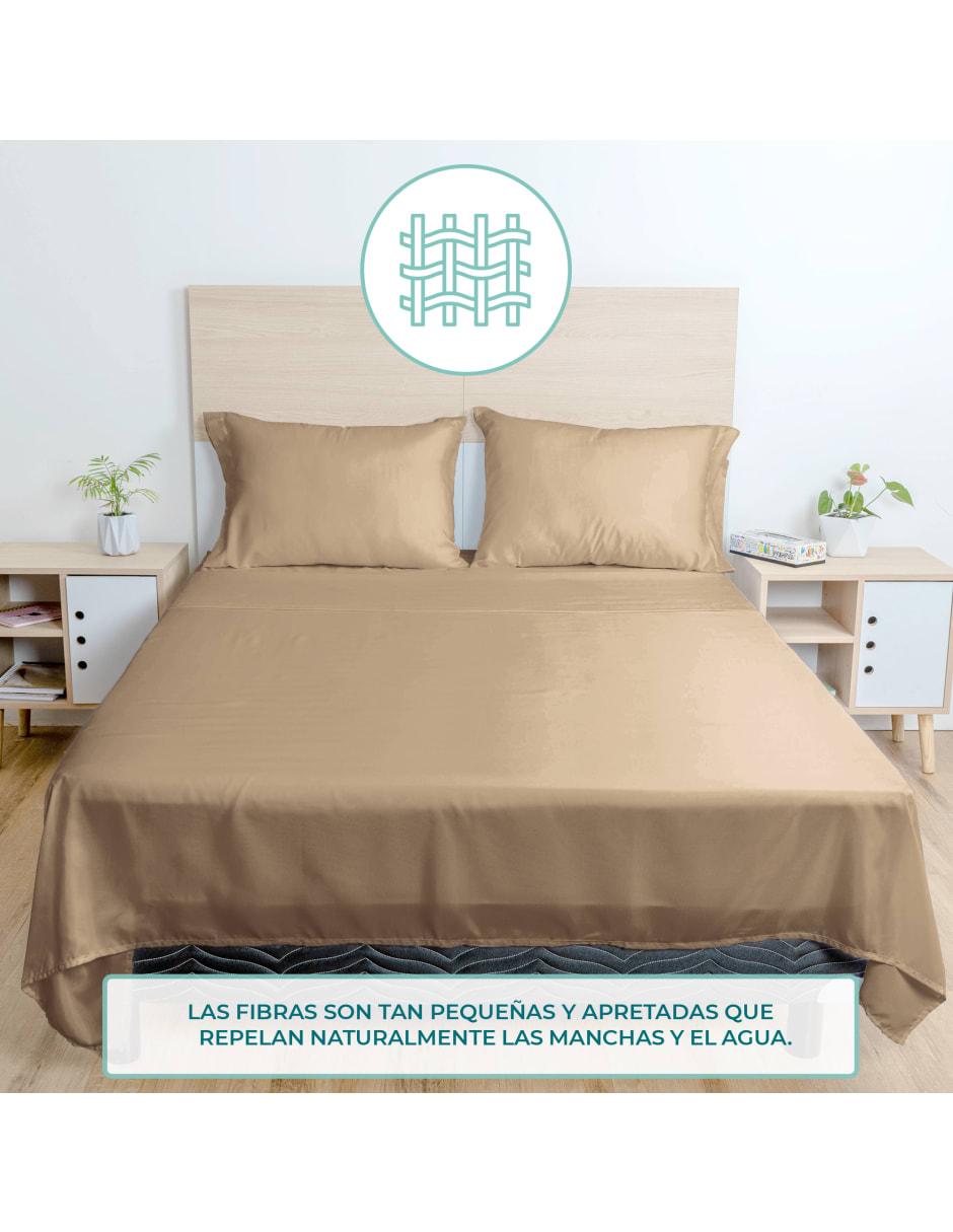Juego de Sábanas King Size Spring Air Essence  Caqui 100% Microfibra