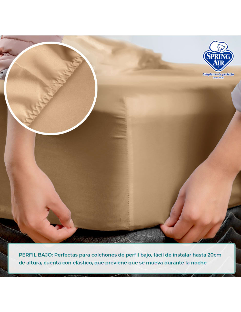 Juego de Sábanas King Size Spring Air Essence  Caqui 100% Microfibra
