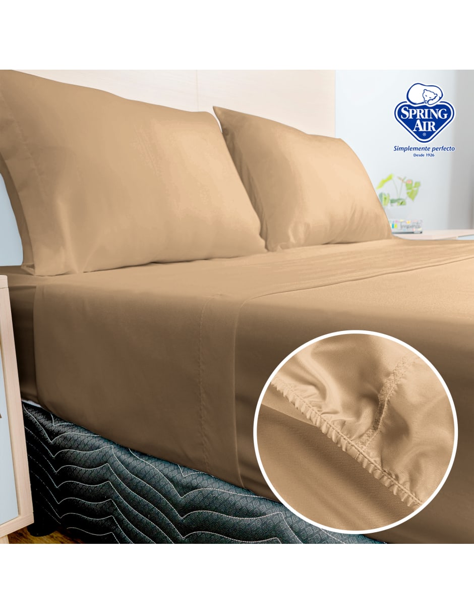 Juego de Sábanas King Size Spring Air Essence  Caqui 100% Microfibra