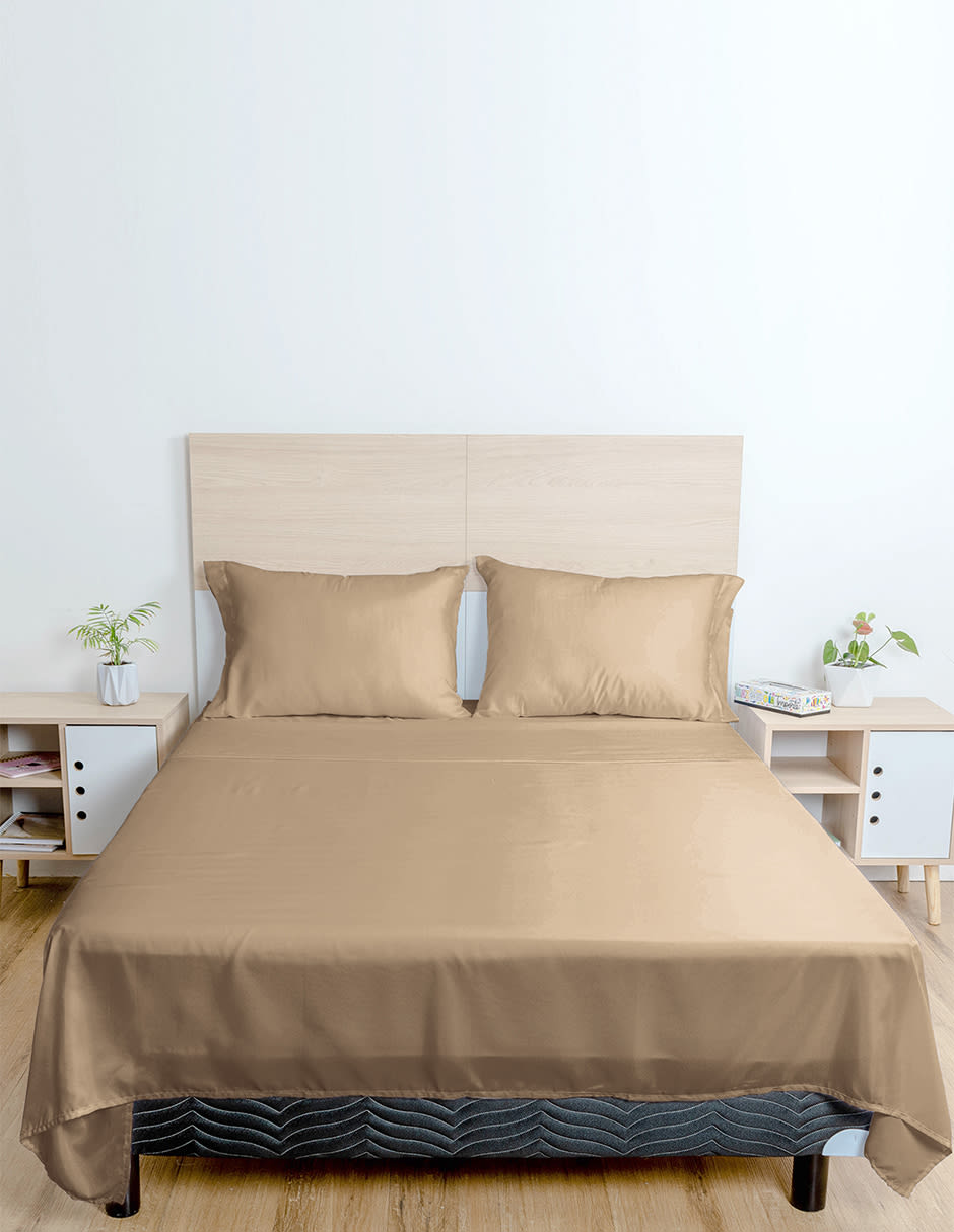 Juego de Sábanas King Size Spring Air Essence  Caqui 100% Microfibra