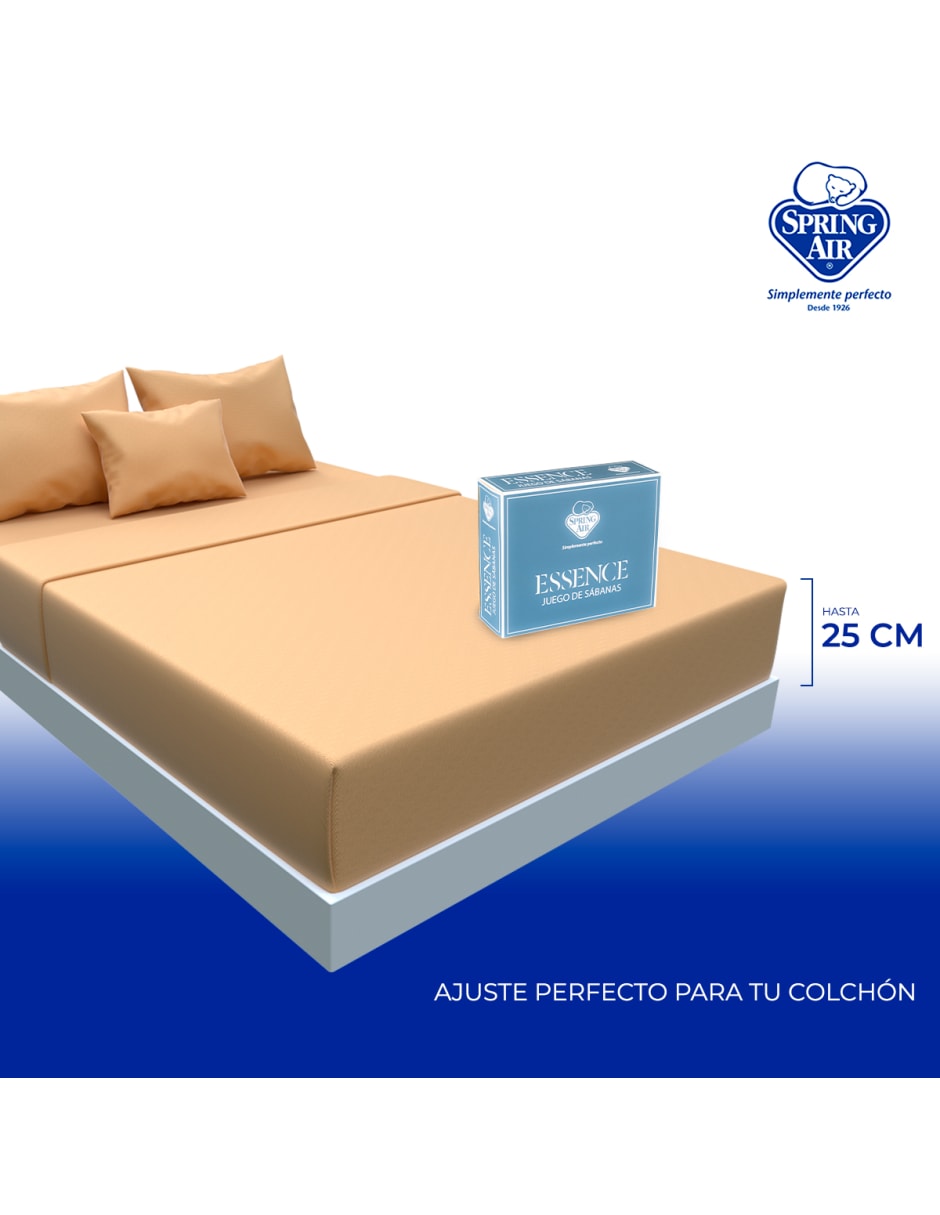 Juego de Sábanas King Size Spring Air Essence  Caqui 100% Microfibra