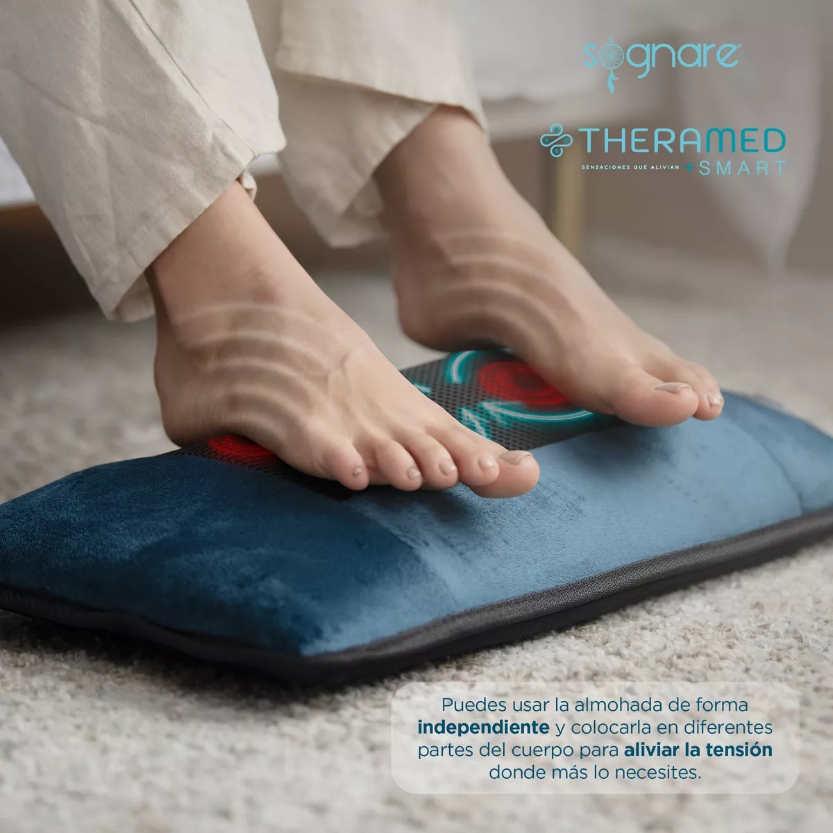 SOGNARE THERAMED ES UNA COLCHONETA CON ALMOHADILLAS TÉRMICAS Y VIBRACIONES PARA ALIVIAR EL DOLOR Y CONTRACTURAS 