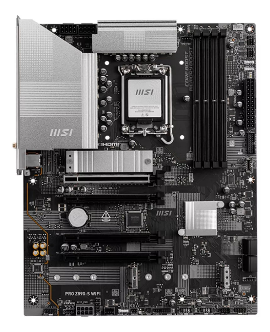 MB MSI PRO Z890-S WIFI INTEL GEN15 DDR5 256GB LGA1851 ATX DP HDMI USB-C PRO Z890-S WIFI WHITE