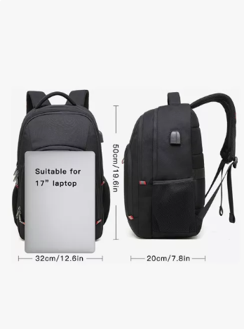 Mochila QIQI FXW003 Color Negro Lisa Impermeable 40L