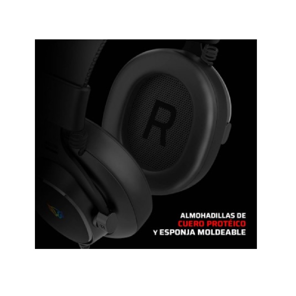 Audífonos Gamer Balam Rush Aviator Level HA757, alámbricos, over-ear, bocinas de 53 mm, micrófono fijo, sonido 7.1, negro