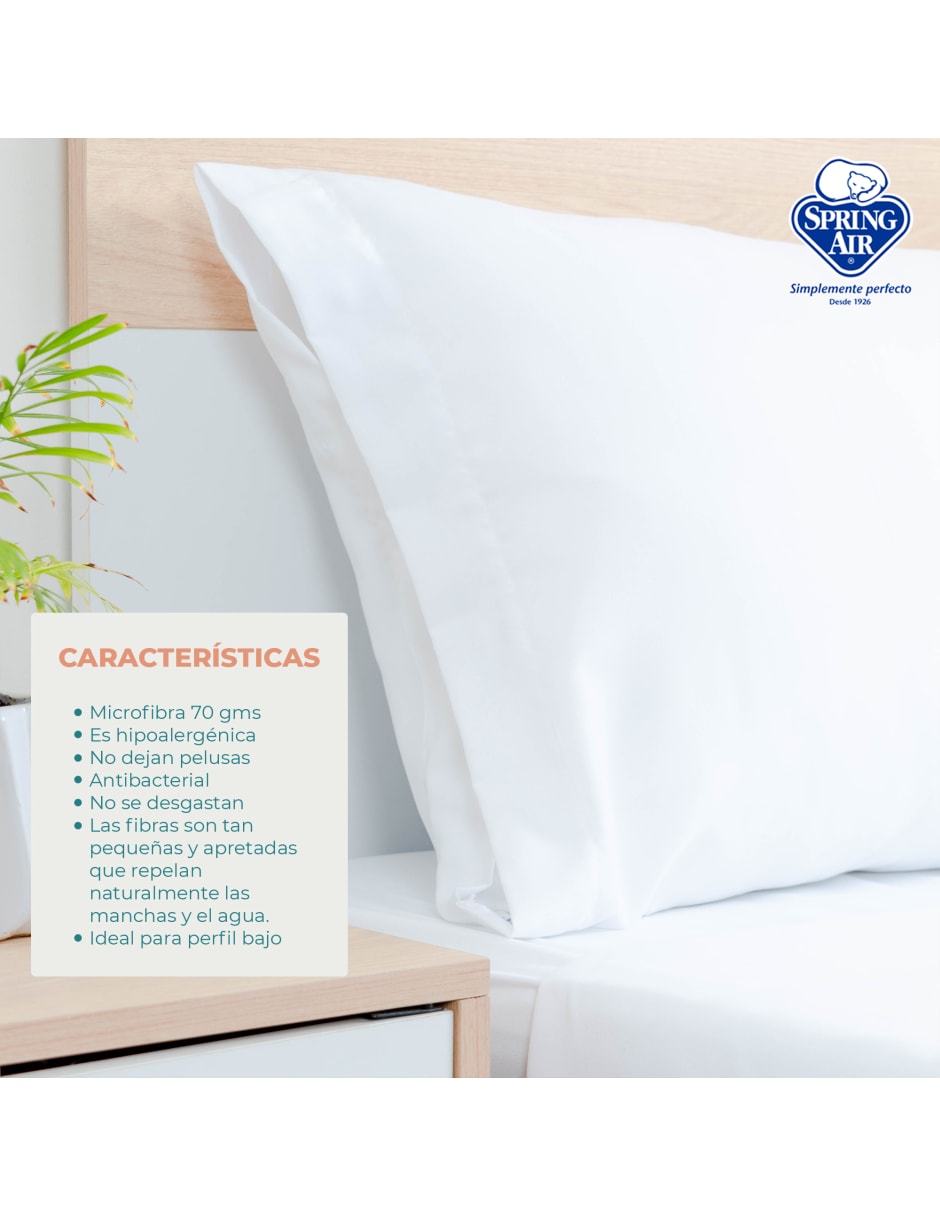 Juego de Sábanas Queen Size Spring Air Essence  Blanco 100% Microfibra