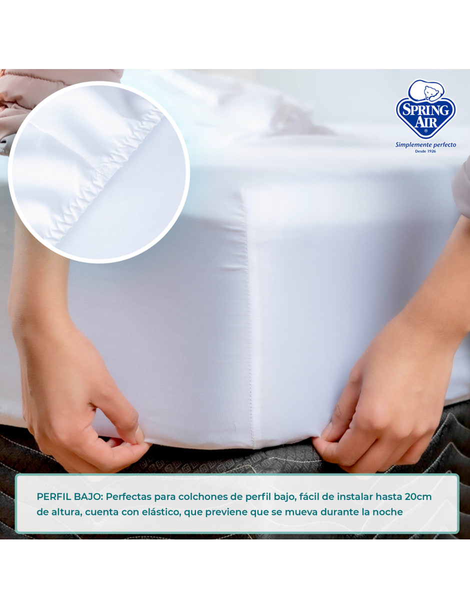 Juego de Sábanas Queen Size Spring Air Essence  Blanco 100% Microfibra