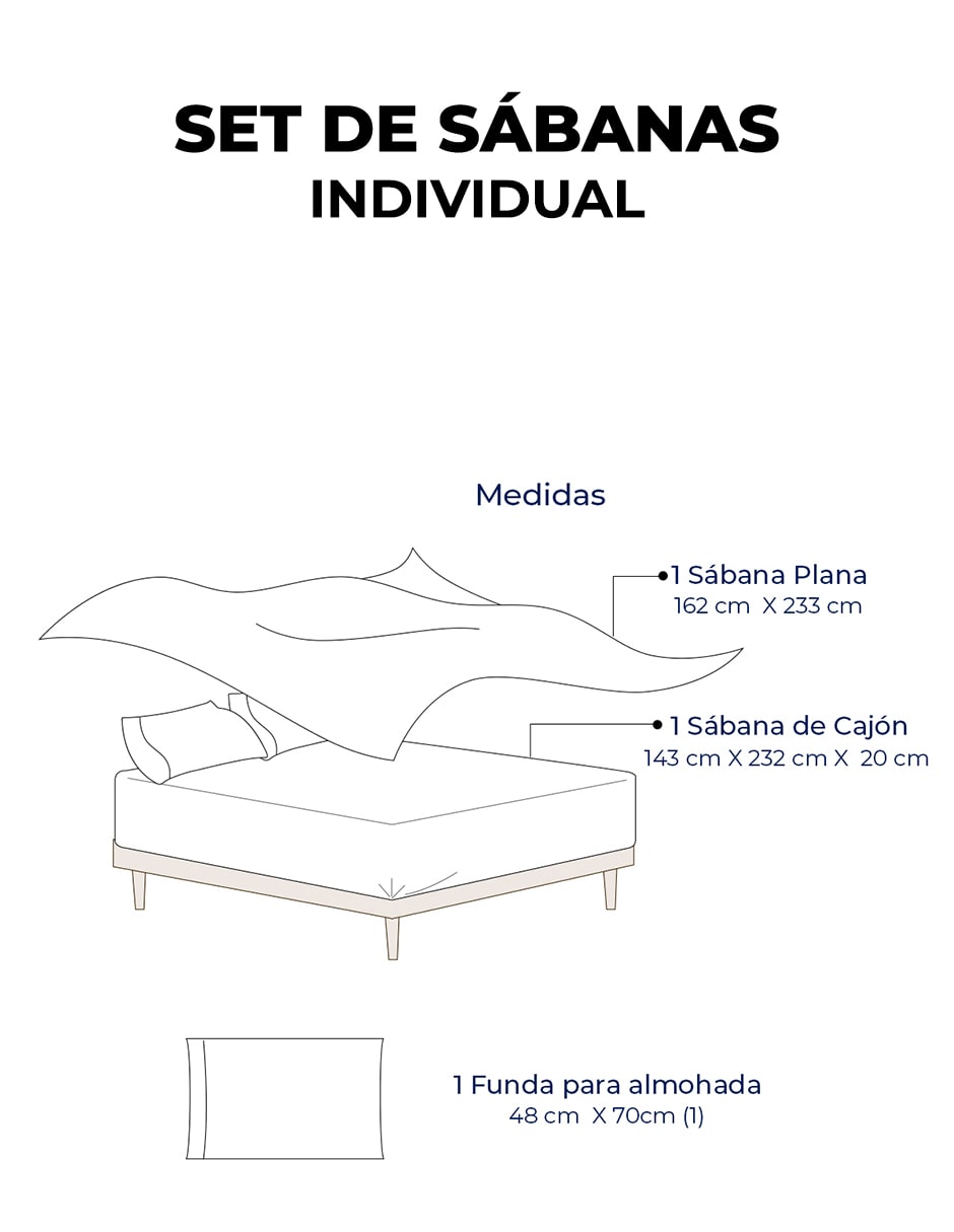 Juego de Sábanas Individual Spring Air Essence  Turquesa 100% Microfibra