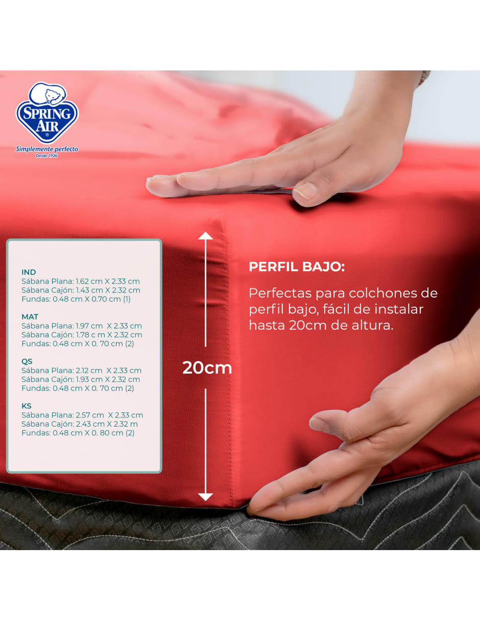 Juego de Sábanas Queen Size Spring Air Essence  Coral 100% Microfibra