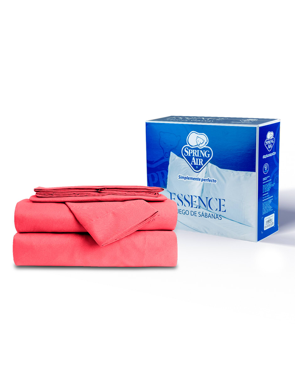 Juego de Sábanas Queen Size Spring Air Essence  Coral 100% Microfibra