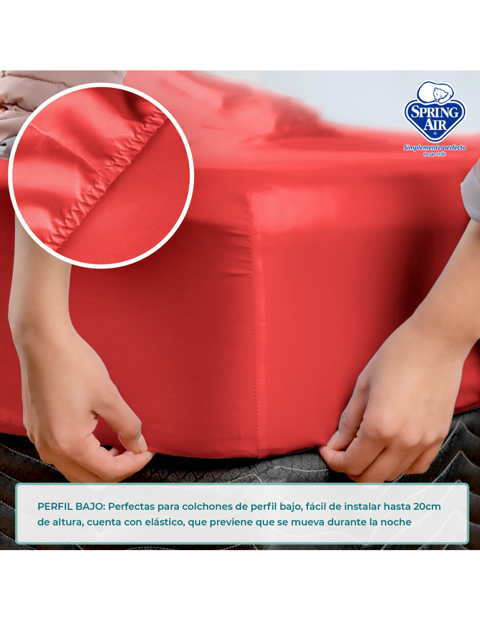 Juego de Sábanas Queen Size Spring Air Essence  Coral 100% Microfibra