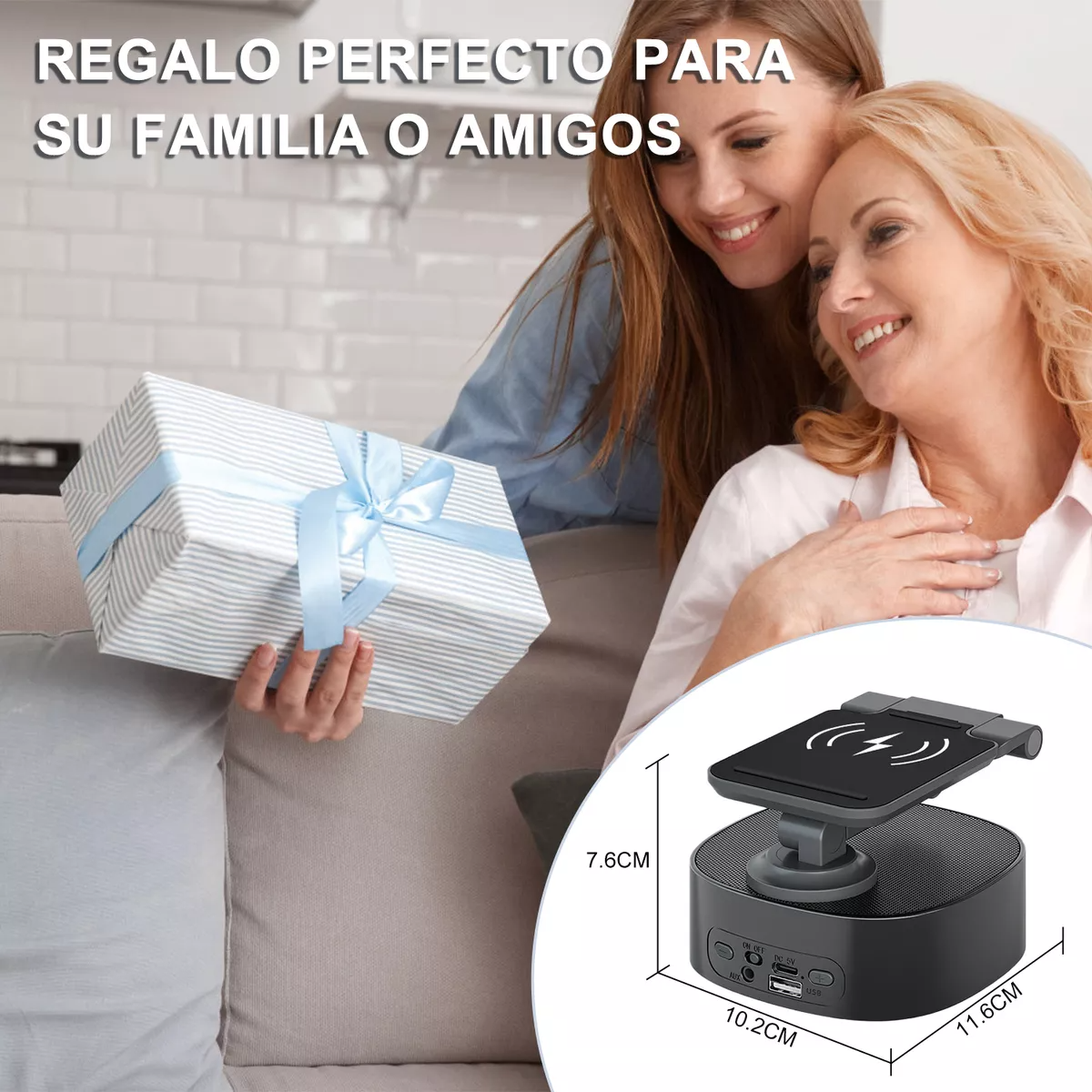 Bocina Bluetooth Portátil Con Soporte Para Celular Y Carga